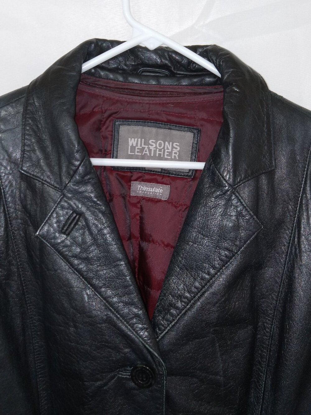 Wilsons Leather Womens L Black Leather Belted Jacket Thinsulate Liner Vintage - Picture 5 of 16